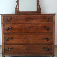 COMO' ANTICO IN LEGNO  CON SPECCHIO INCLINABILE