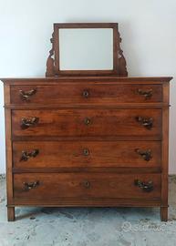 COMO' ANTICO IN LEGNO  CON SPECCHIO INCLINABILE