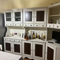 Tinello in legno laccato bianco completo