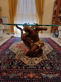 Tavolino con piano in vetro temperato