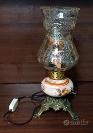 Lampada Vintage Treppiede Metallo/Ceramica/Vetro