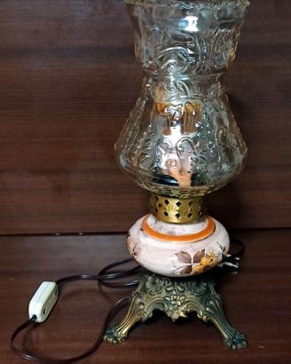 Lampada Vintage Treppiede Metallo/Ceramica/Vetro