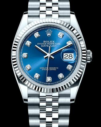 Rolex DJ 36 126234 blu brilli nuovo 10/2026 ITA 