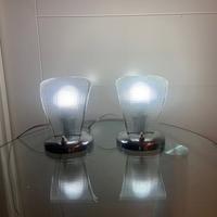 coppia abatjour in vetro di murano e metallo 1950