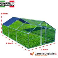 Gabbia Galline 3x6m x 2mH-18mq - blu