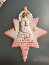 Decorazione angelo da appendere con preghiera