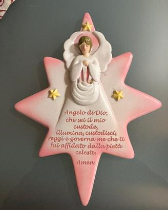 Decorazione angelo da appendere con preghiera