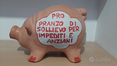 grande salvadanaio "solidale" maialino 30x18 cm