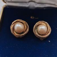 Orecchini vintage con perla a clip