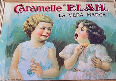 Targa pubblicitaria in latta CARAMELLE ELAH