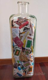 Collezione bustine di zucchero con vaso di vetro 