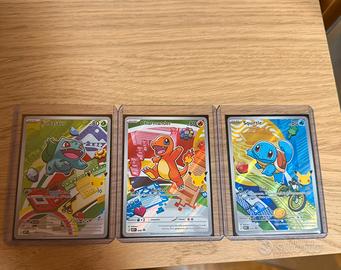 Bulbasaur, Squirtle e Charmender