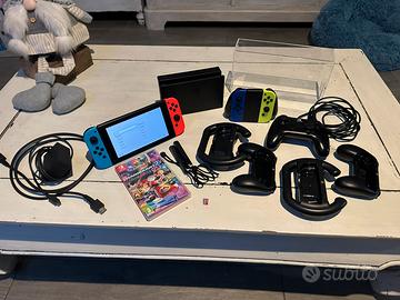 Nintendo switch con gioco e accessori