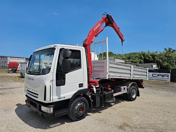 IVECO 100E18 - cassone ribaltabile e gru
