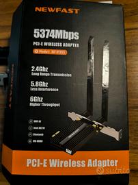 Scheda WiFi 6E AX210 PCIe Adattatore WiFi 5374Mbps