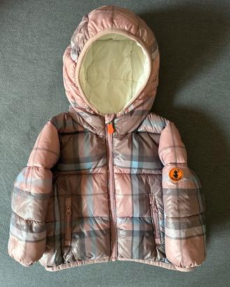 Piumino bambina Save The Duck rosa tartan