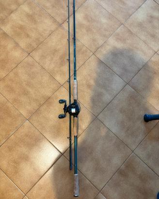 Canna da pesca e mulinello casting luccio