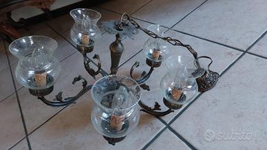 lampadario anni 30 in ottone