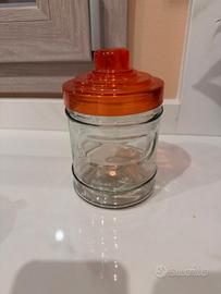 Barattolo da cucina vetro+tappo colorato 