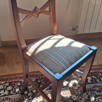 4 sedie imbottite in legno