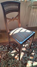4 sedie imbottite in legno