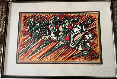 Umberto Mastroianni litografia quadro