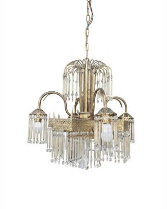 Lampadario vintage a sospensione in ottone