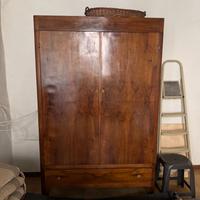 ARMADIO ART DÉCO ANNI '40 IN NOCE - RESTAURATO