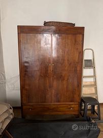 ARMADIO ART DÉCO ANNI '40 IN NOCE - RESTAURATO