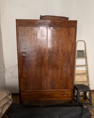 ARMADIO ART DÉCO ANNI '40 IN NOCE - RESTAURATO