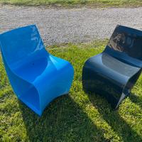6 Sedie Sign MDF Italia Cazzaniga blu antracite