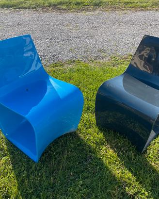 6 Sedie Sign MDF Italia Cazzaniga blu antracite