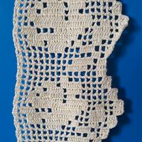 Pizzo in cotone all'uncinetto colore giallo chiaro