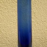 Vaso vetro blu cilindrico, vintage