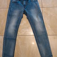 Jeans da uomo, marca zero blu, taglia 48, slim