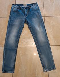 Jeans da uomo, marca zero blu, taglia 48, slim