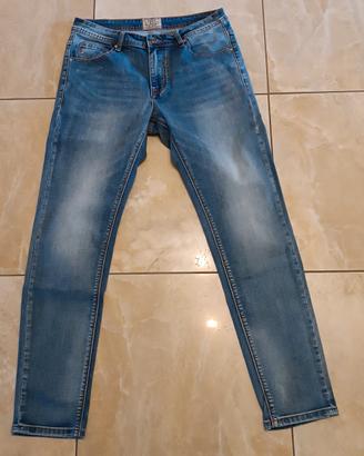 Jeans da uomo, marca zero blu, taglia 48, slim
