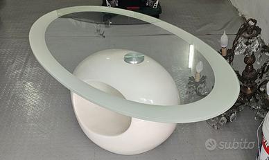 Tavolino da salotto in vetro ovale VIDAXL