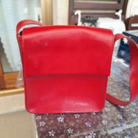 Borsa in vera pelle rossa a tracolla