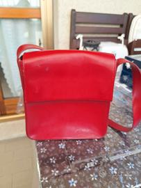 Borsa in vera pelle rossa a tracolla