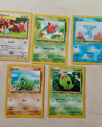 Lotto 5 carte Neo discovery Pokemon 