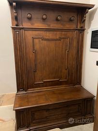 ATTACCAPANNI CON CASSAPANCA- VERO LEGNO