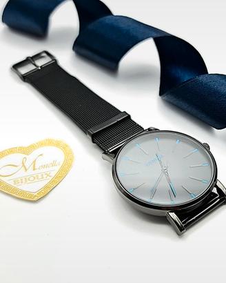 Orologio GENEVA nero - Cinturino acciaio