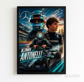 quadro poster Kimi Antonelli Mercedes f1 
