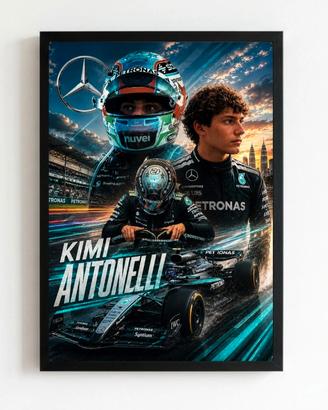 quadro poster Kimi Antonelli Mercedes f1 