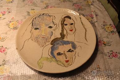 Ernesto treccani piatto in porcellana numerato cm