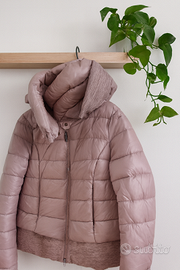 Piumino rosa malva taglia M con cappuccio + omaggi