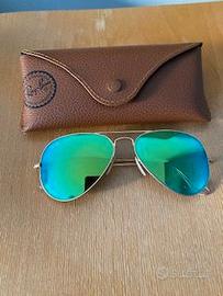 Occhiali Rayban  aviator 3025 verde specchiato