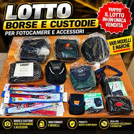 Lotto borse e custodie per fotocamere + tracolle