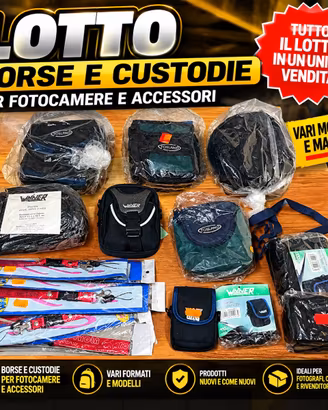 Lotto borse e custodie per fotocamere + tracolle